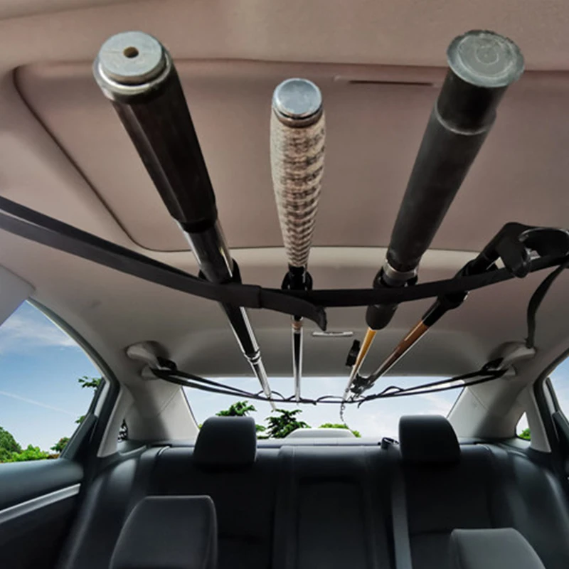 Car Adjustable Fishing Rod Holder Fishing Rod Rack Belt Strap Fishing Pole Rack For Car