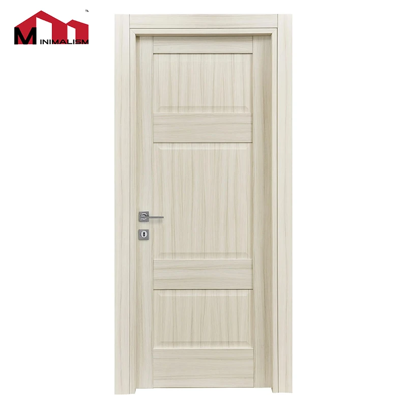Promotion Commercial Building Apartment House Room Interior Flush Series MDF Door Wooden Wood Veneer MDF Door