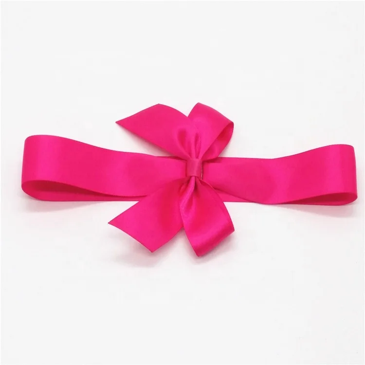 Factory Direct Custom Satin Ribbon Bows with Stretch Elastic Loop for Gift Packing