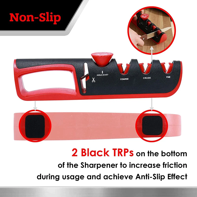 Hot Sale 4-slot 14-24 Degree Adjustable Angle Quick Grinding Scissors Knife Blades Butcher Diamond 4 Stages Knife Sharpener