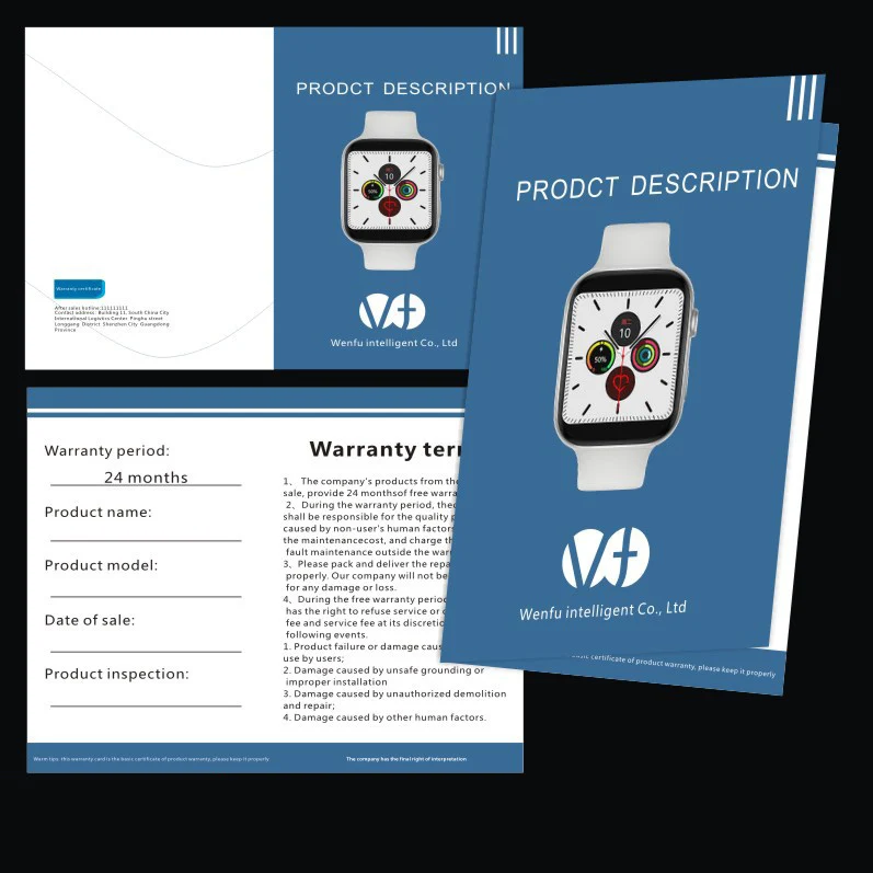 Wholesale Custom Bwatering Timer Printing Smart Watch Product Folding Instruction Manual Book Digital Printing Soft Cover CN;GUA