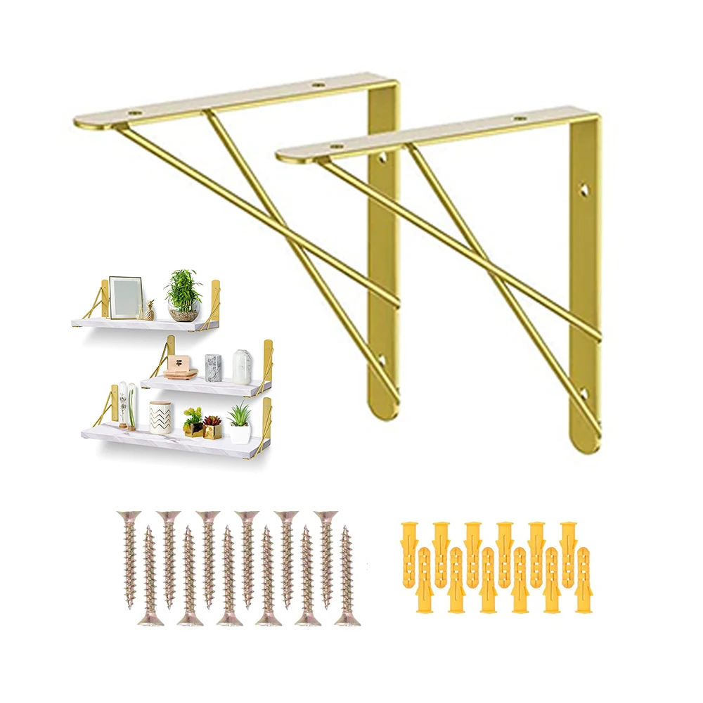 Decorative Shelf Support Metal Cross L Shape Shelf Bracket for Bedroom Kitchen Storage Wall Mounting Shelf Bracket