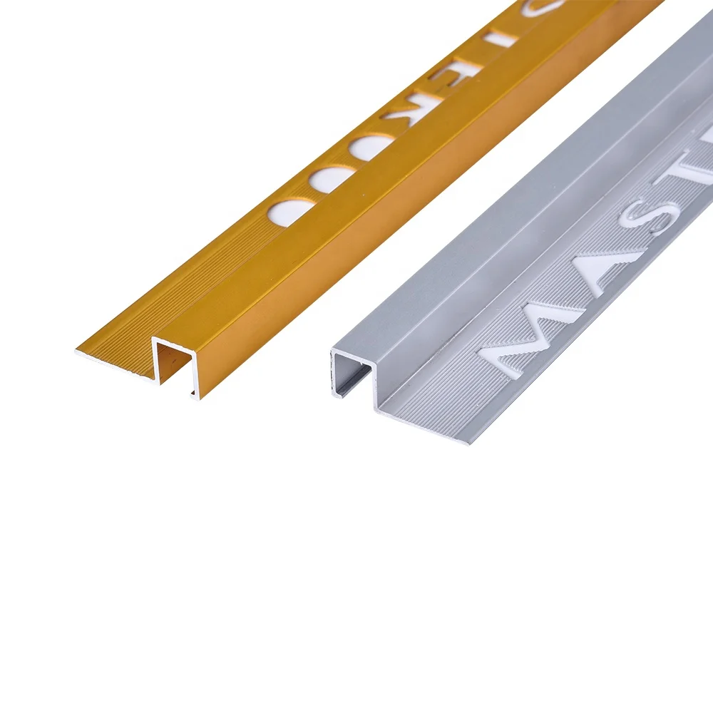 Accessories Strips Square Shape Profiles Interior Decor Aluminum Decorative Profile Metal Edge Tile Trim For Flooring Or Wall