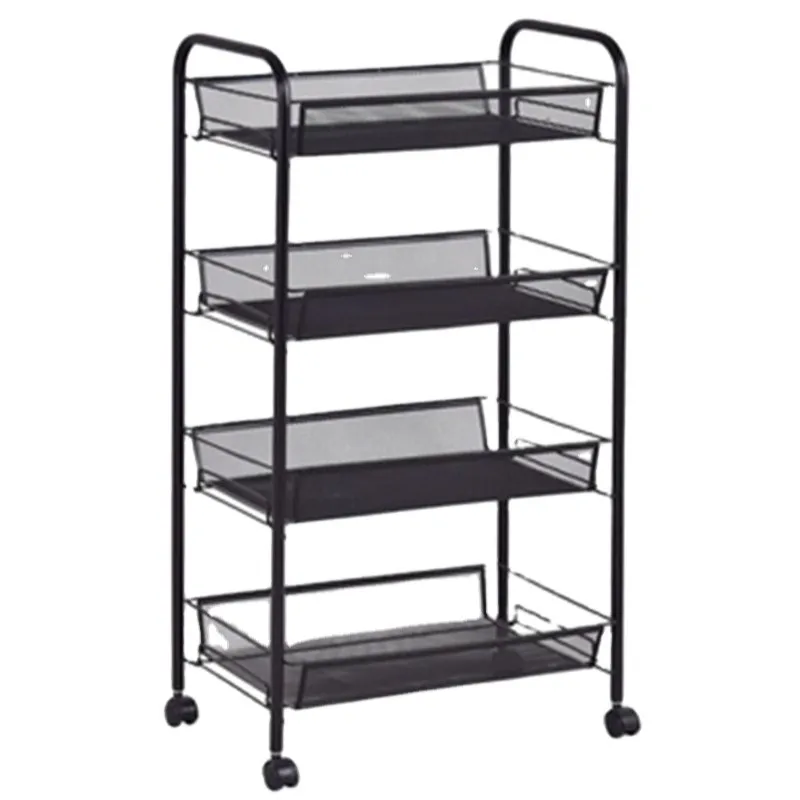 Storage Holders & Racks Rolling Cart Utility Cart Iron Metal Customized 4-tier Logo Multifunction Welding Design Kitchen 100pcs