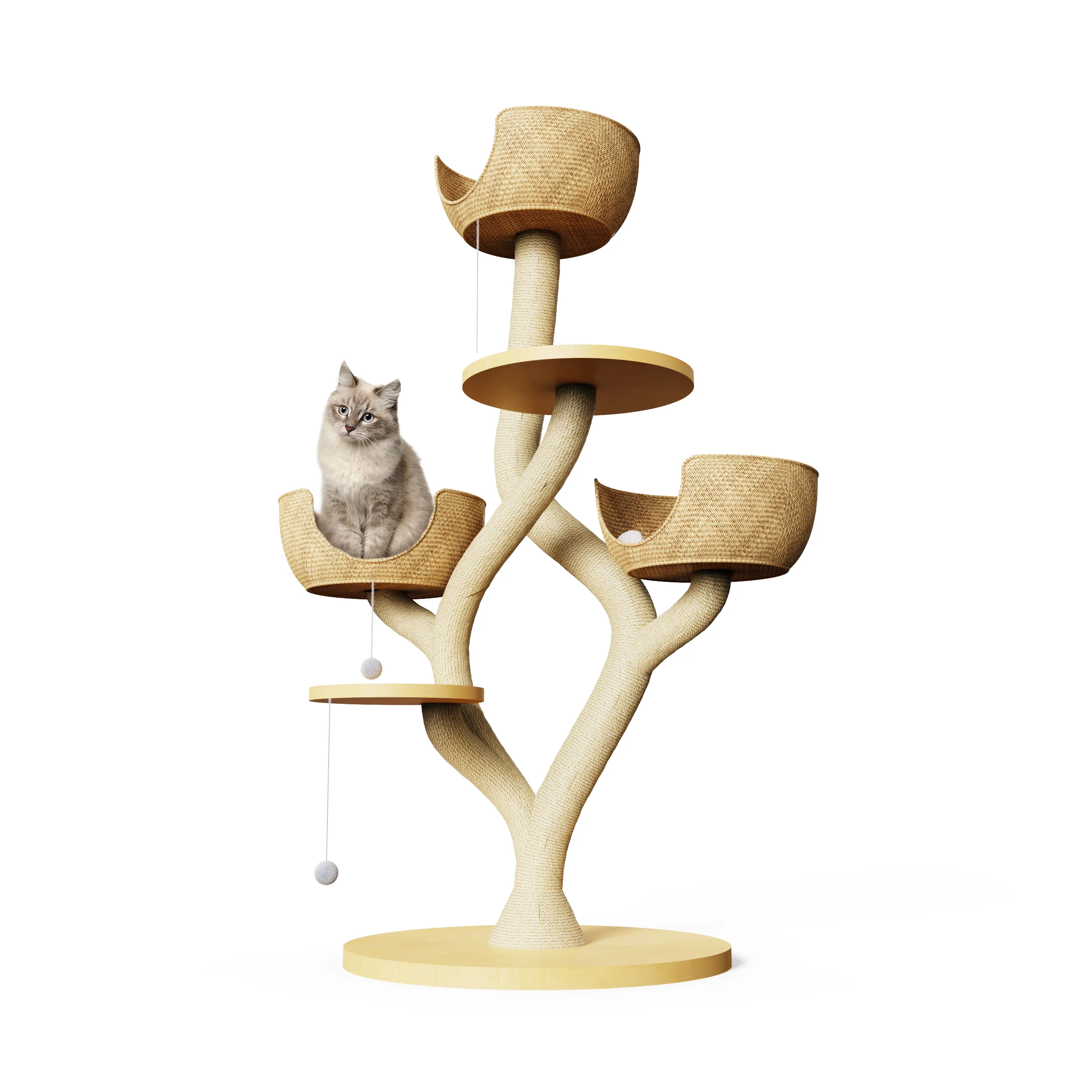 High security solid unique cat tree modern cat tree simple cat tree small ball for pet climbing