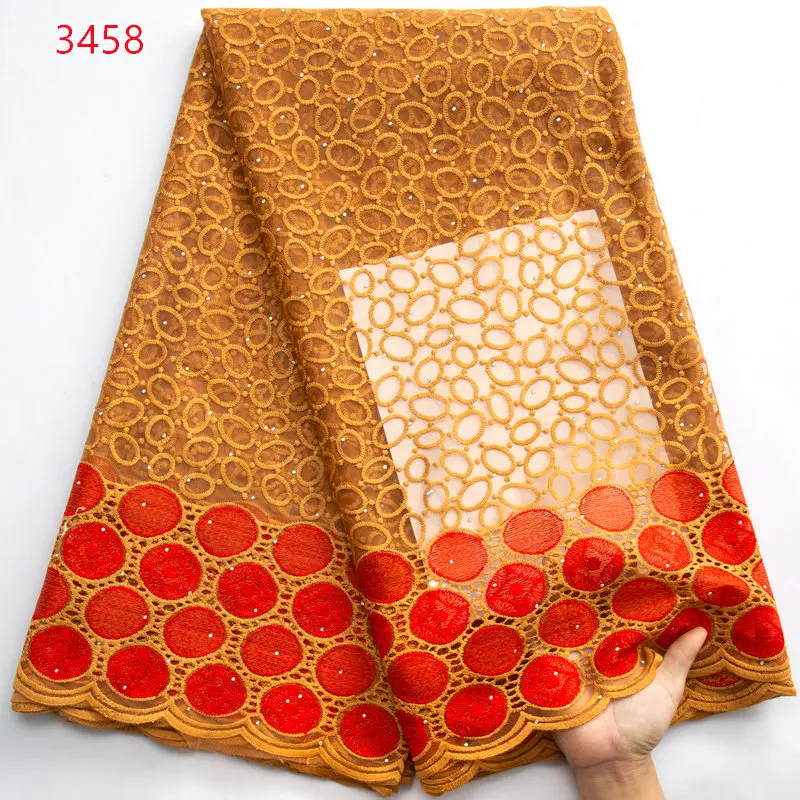 3458 Unique High-End Wedding Bead Sequin Mesh African Embroidery Tulle Lace Fabric with Sequence for Ghana Senegal Party Dress