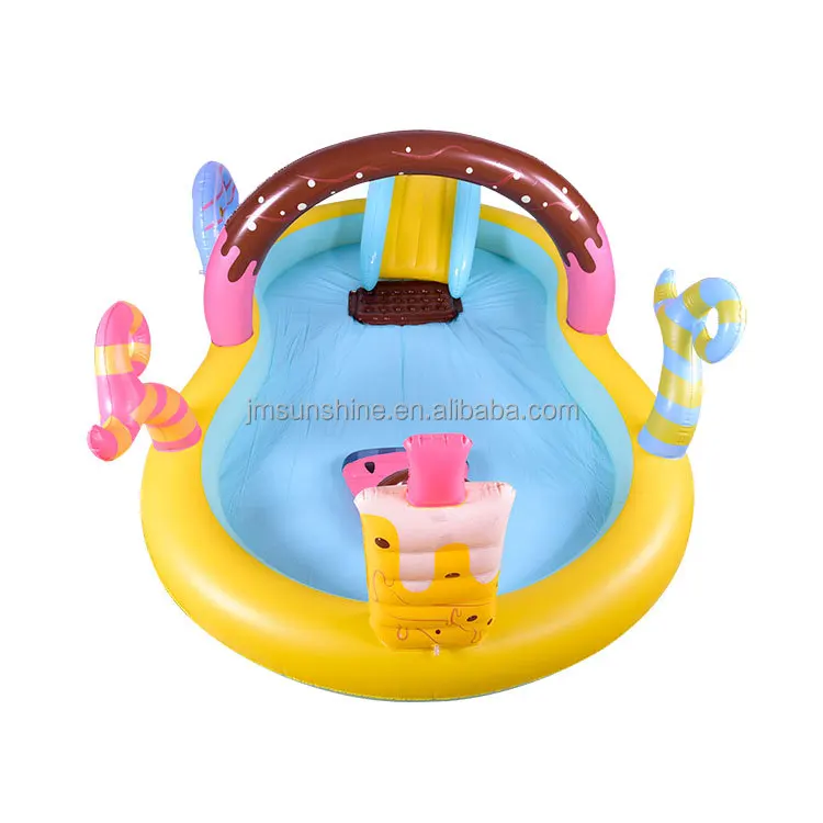 Summer courtyard PVC inflatable swimming pool center multi-function inflatable pool portable spray water park slide