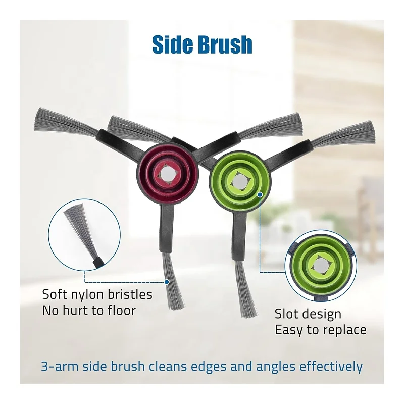 Replacement Accessories Kit for Ecovacs Deebot X1 Turbo/Omni Robot Vacuum Cleaner Parts  Main Brush   Side Brush Hepa Filter Mop