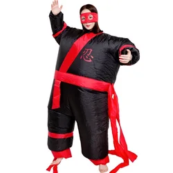 Adults people Polyester ninja inflatable costume blow up suit funny cosplay game suit blow up suit with mini fan