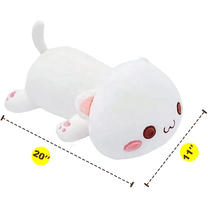 Wholesale Free Samples Low MOQ High Quality Super Soft Cat Plush  Glow Lighting Pillow For Kids