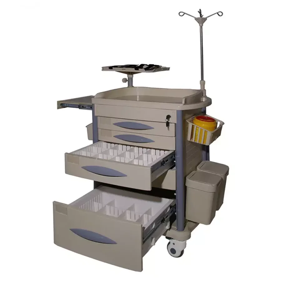 Медицинская Тележка для лечения инструментов из АБС-пластика больничная медицинская аварийная тележка