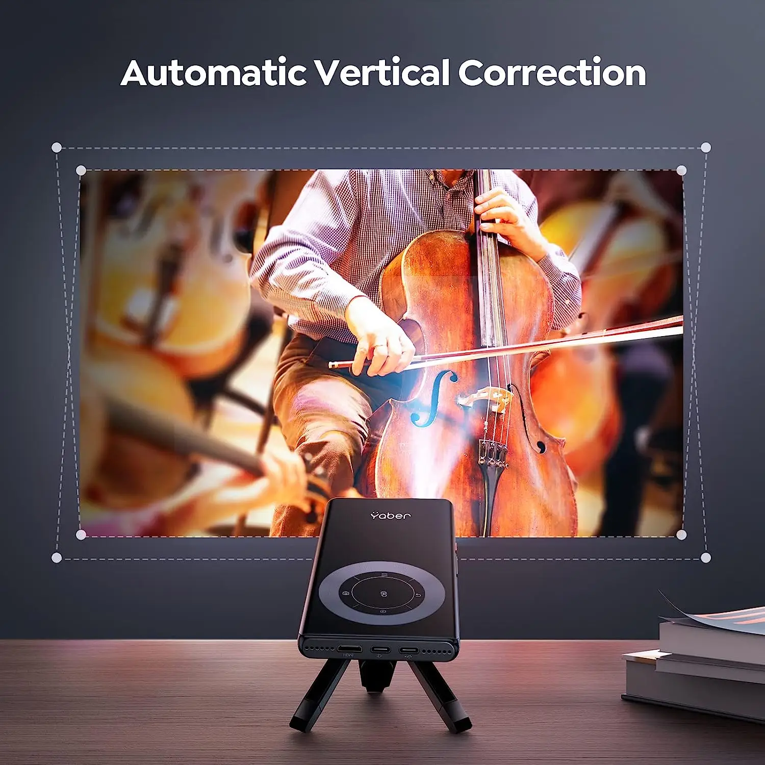 Yaber Mini Pocket Projector with WiFi&BT DLP Portable Beamer with Speaker 1080P with IOS/Android TV Screen Mirroring