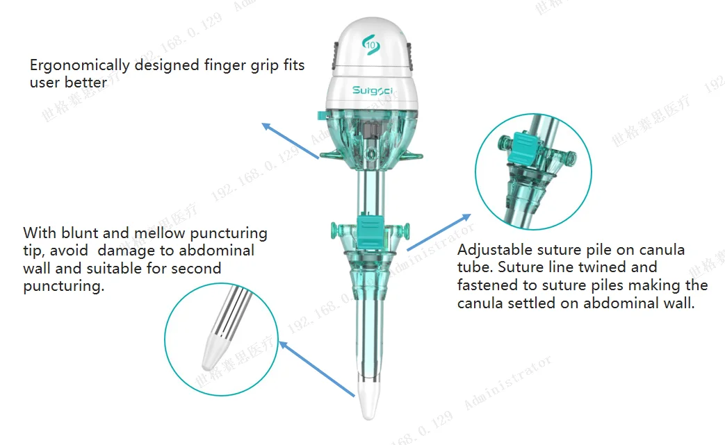 10mm Hasson Series Disposable Trocar Laparoscopic Instruments Hasson Trocars for Abdominal Surgery
