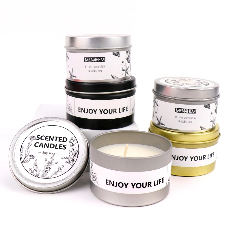 
 Роскошная Жестяная Банка Ароматерапия Ароматические свечи набор свечей из соевого воска  
