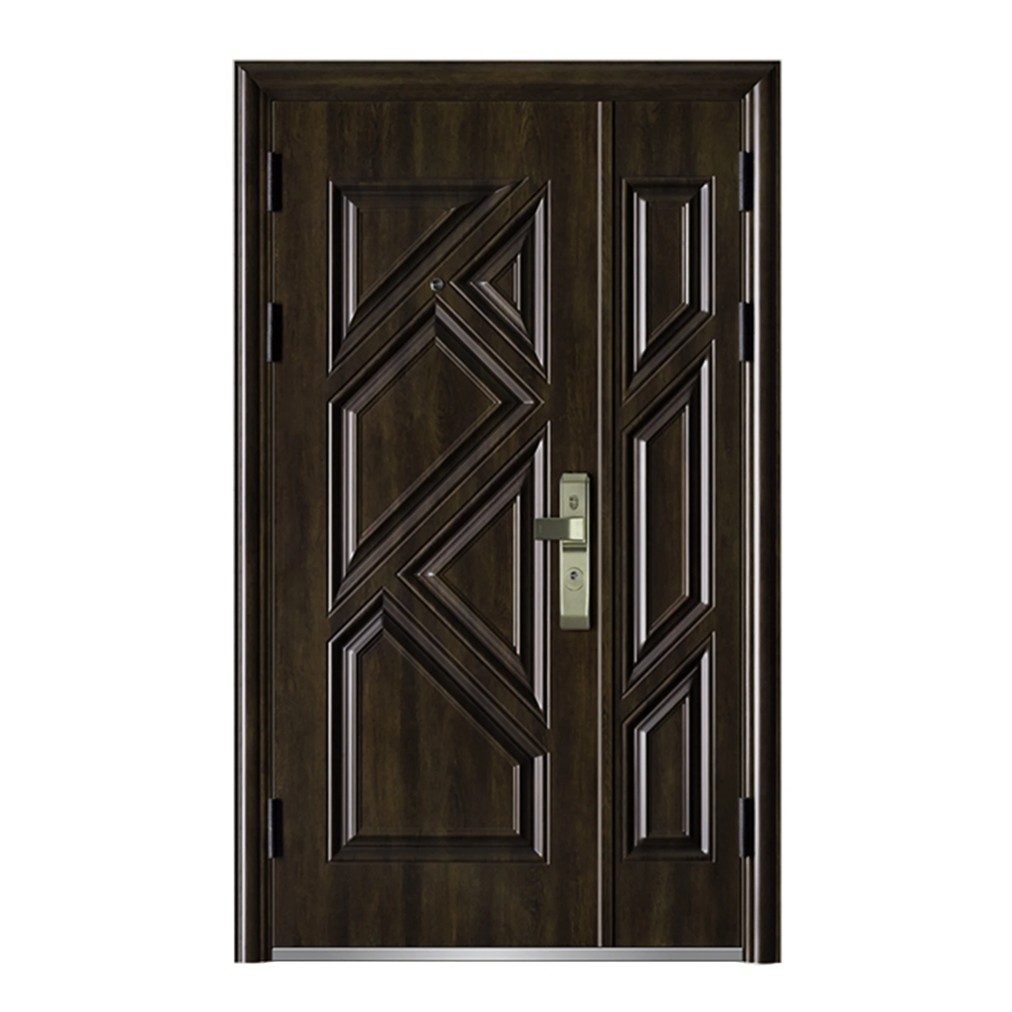 OEM Reasonable Price Stamped Steel Door Sheet Safety Exterior Wall Entrance Metal Steel Door Front Entry Door With Glass