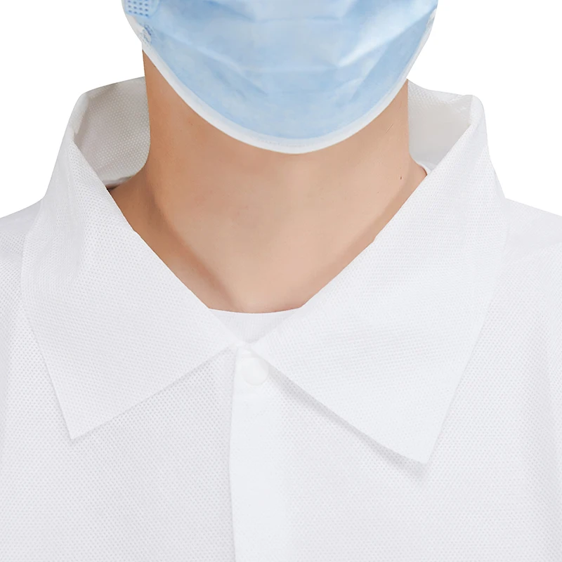Top Quality Sanitary Smock 40 GSM Suits Examination Sterile Uniform Sterile Waterproof White Uniform Lab Disposable