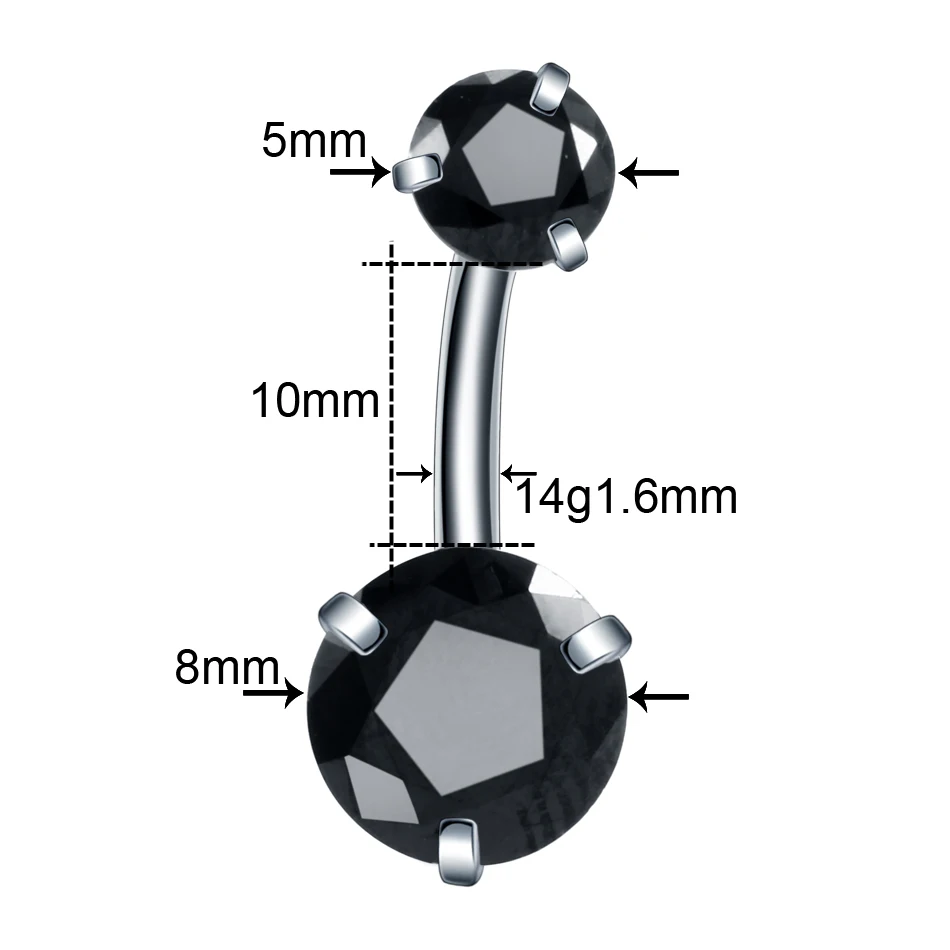 316L Surgical Steel Fashion Style Belly Button Rings Heart Zircon Navel Rings Butterfly Belly Ring Women Piercing Jewelry