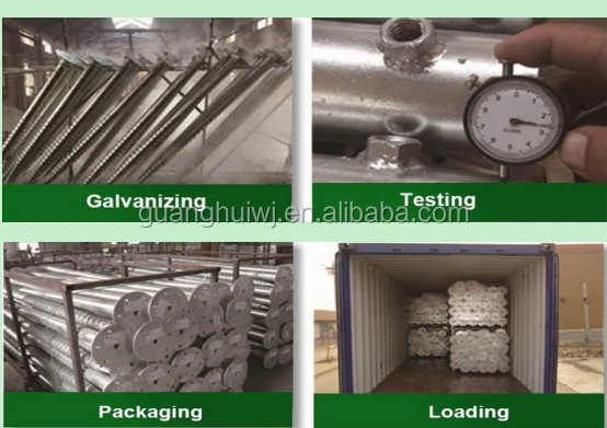 Manufacture galvanized ground earth screw pole post anchor for solar project