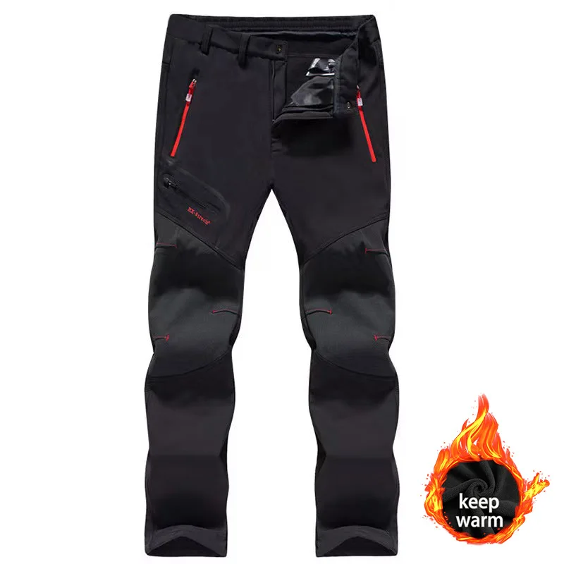Warm jogging sports climbing pants assault breathable fleece thickened ski pants