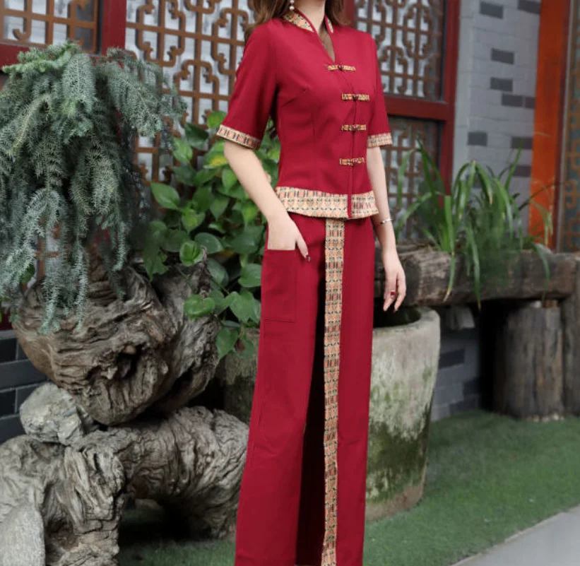 Massage technician clothes men and women suits spa health pavilion work clothes pedicure foot bath technician clothes Thailand