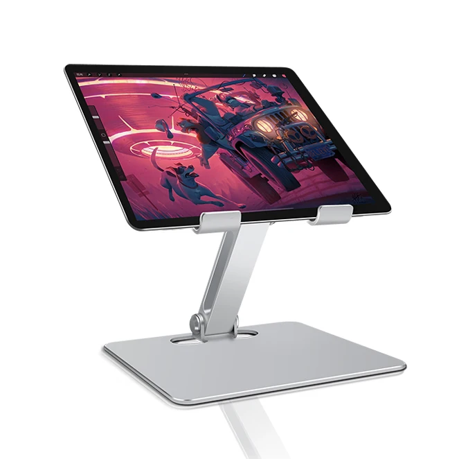 Premium dual hinges aluminum alloy tablet phone  stand holder adjustable laptop foldable for ipad compatible with all tablets