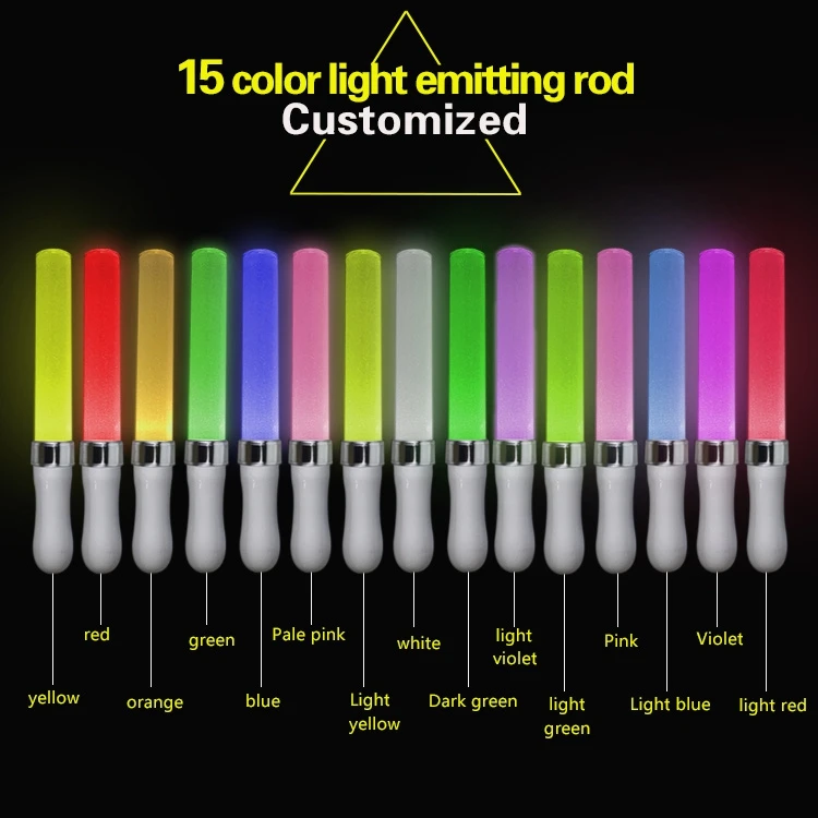Concert dazzling glowing stick promotion 15 color Led lights