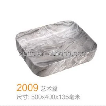 2022 Ceramic Marble Water Transfer Printing Bathroom Above Counter Face Washing Basin Sink