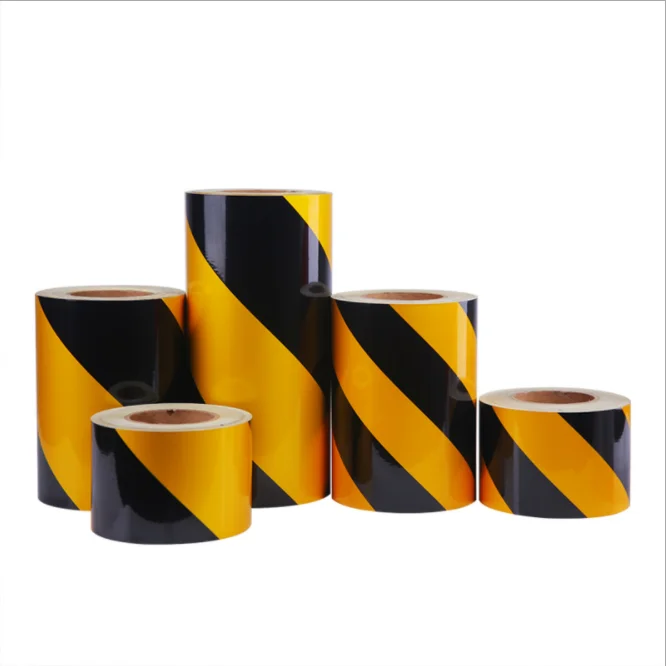 Customized Yellow&Black Tough Stripe Floor Marking Tape PVC & Rubber Waterproof Adhesive for Safety