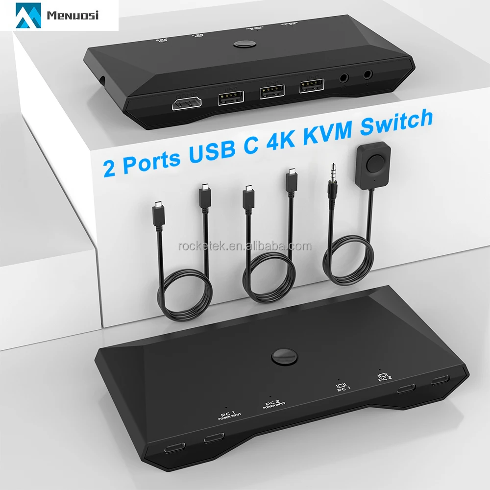 Полнофункциональный разветвитель kvm 2 типа c 4k 60 Гц с несколькими usb-портами HDTV kvm switch