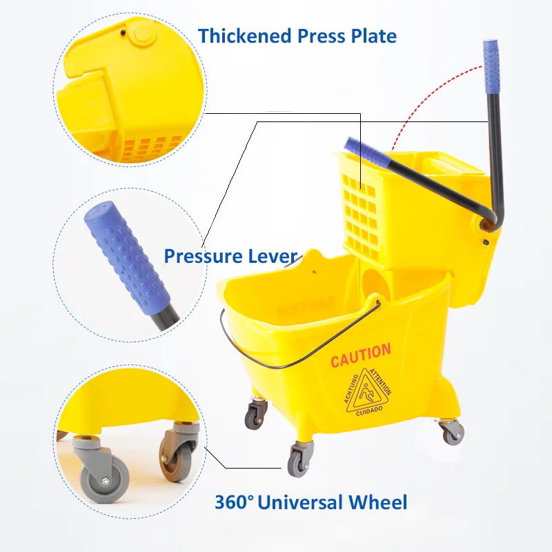 Fast-czech AF08079 plastic hotel workshop housekeeping hospital airport cleaning folded hand mop wringer trolley