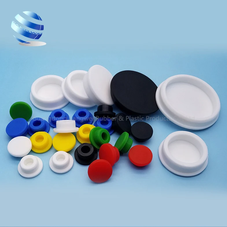custom clear black white round silicone rubber curtain rod anti dust stopper hole plugs cover accessories for hole