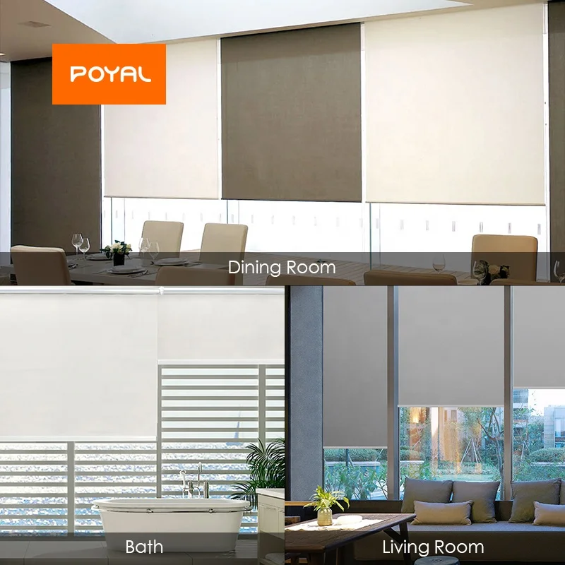 Smart Zebra Blinds Motor Breathable Quality Zebra Blinds Motorized Electric Up And Pull Down for Windows