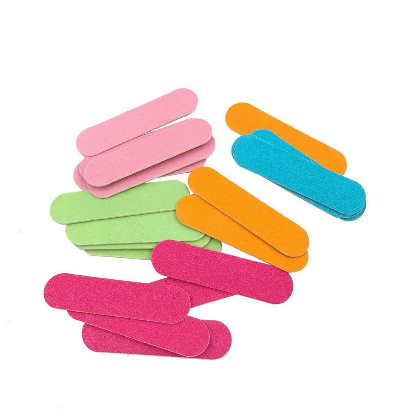 50pcs/Set Nail Files Fashion Design Pink Red Blue 80/80 Grit Nail Files Professional Mini Nail File