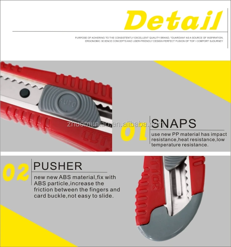 18mm precision sharp utility cutter knife tool abs plastic slide tape box cutter for unpacking