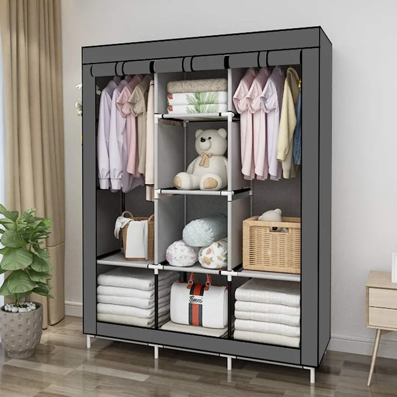 Factory Custom Latest Walldrope Wardrobe Bedroom Closet Portable Folding Fabric Wardrobe For Bedroom