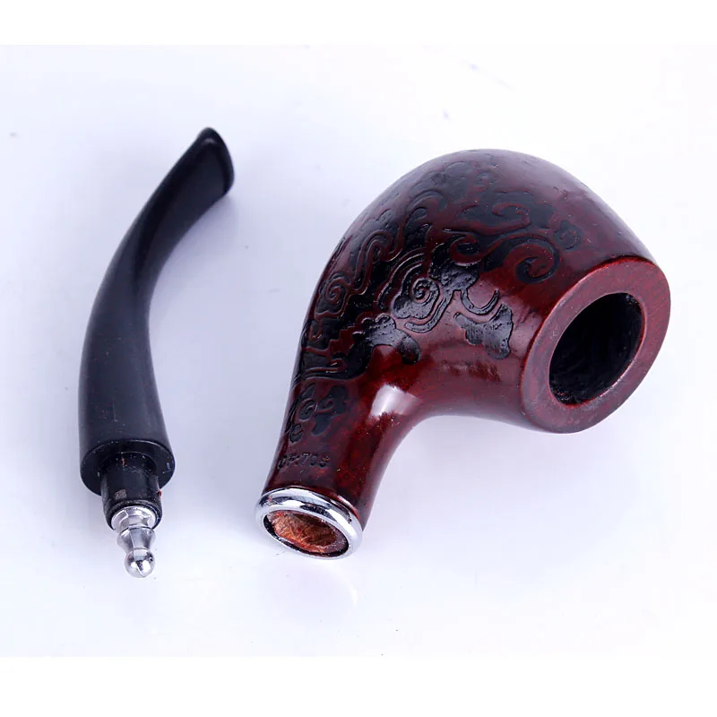Eliao Novel Design Solid Wooden Smoking Pipe Bent Type Reusable Smoking Pipe Wholesale Stylish Tobacco Smoking Pipe