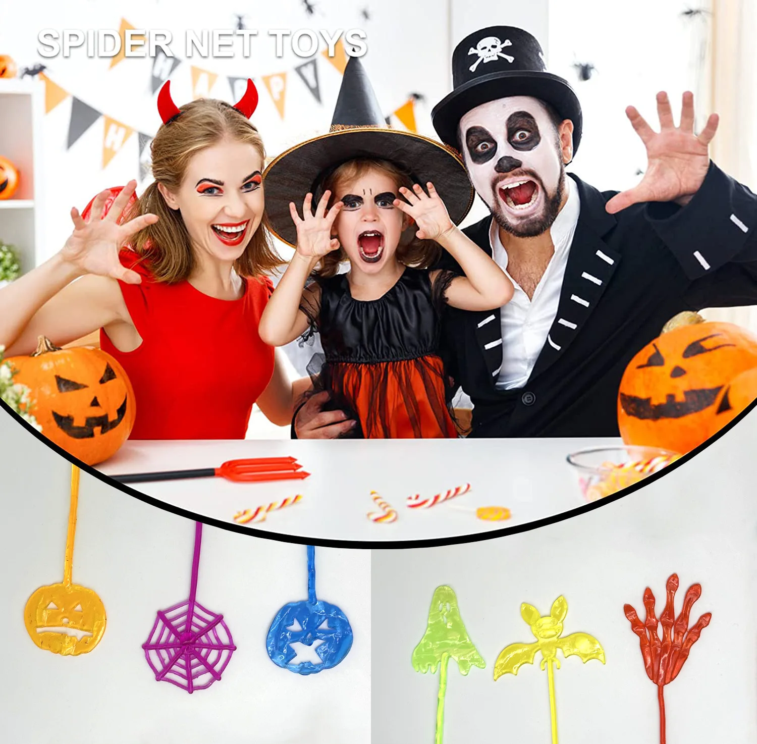 Soft Sticky Hands Toy Halloween Party Decoration Stress Relief Toys For Kids Adult