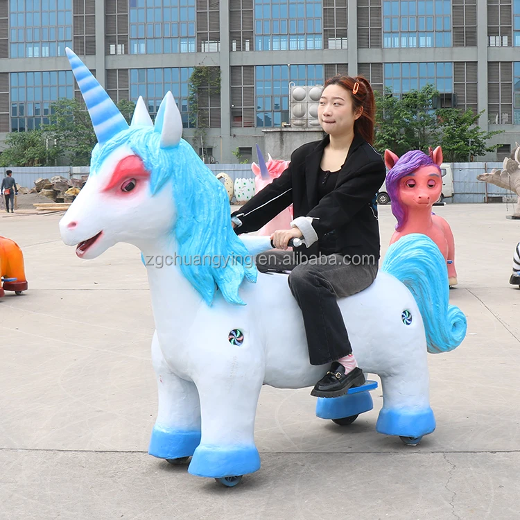 amusement animal unicorn rides for kids in shopping mall renting