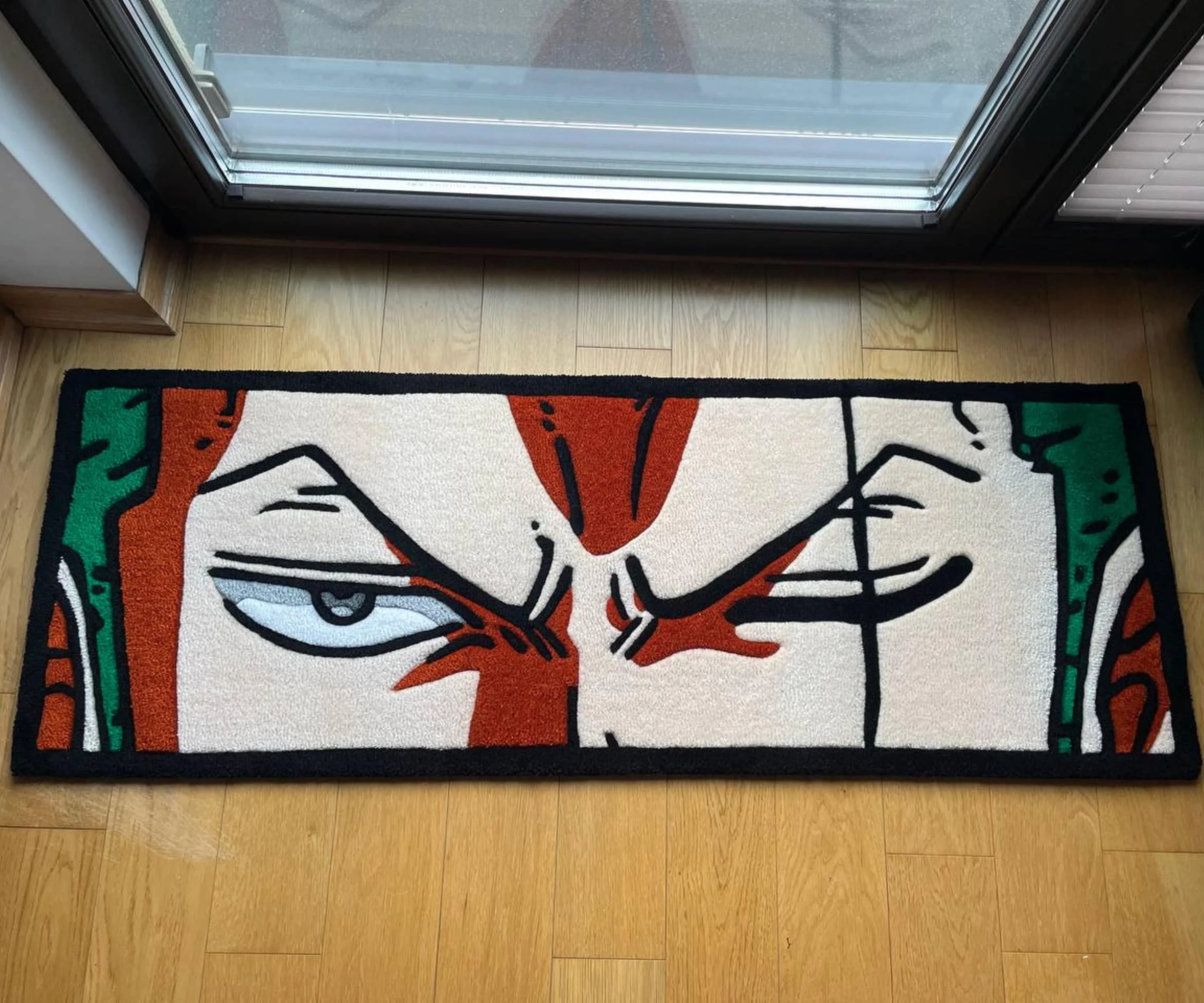 Zoro Tufted Microfiber Rug Anime Eyes Modern Fluffy Carpet for Teenage Room Decor Birthday Gift for Anime Lover