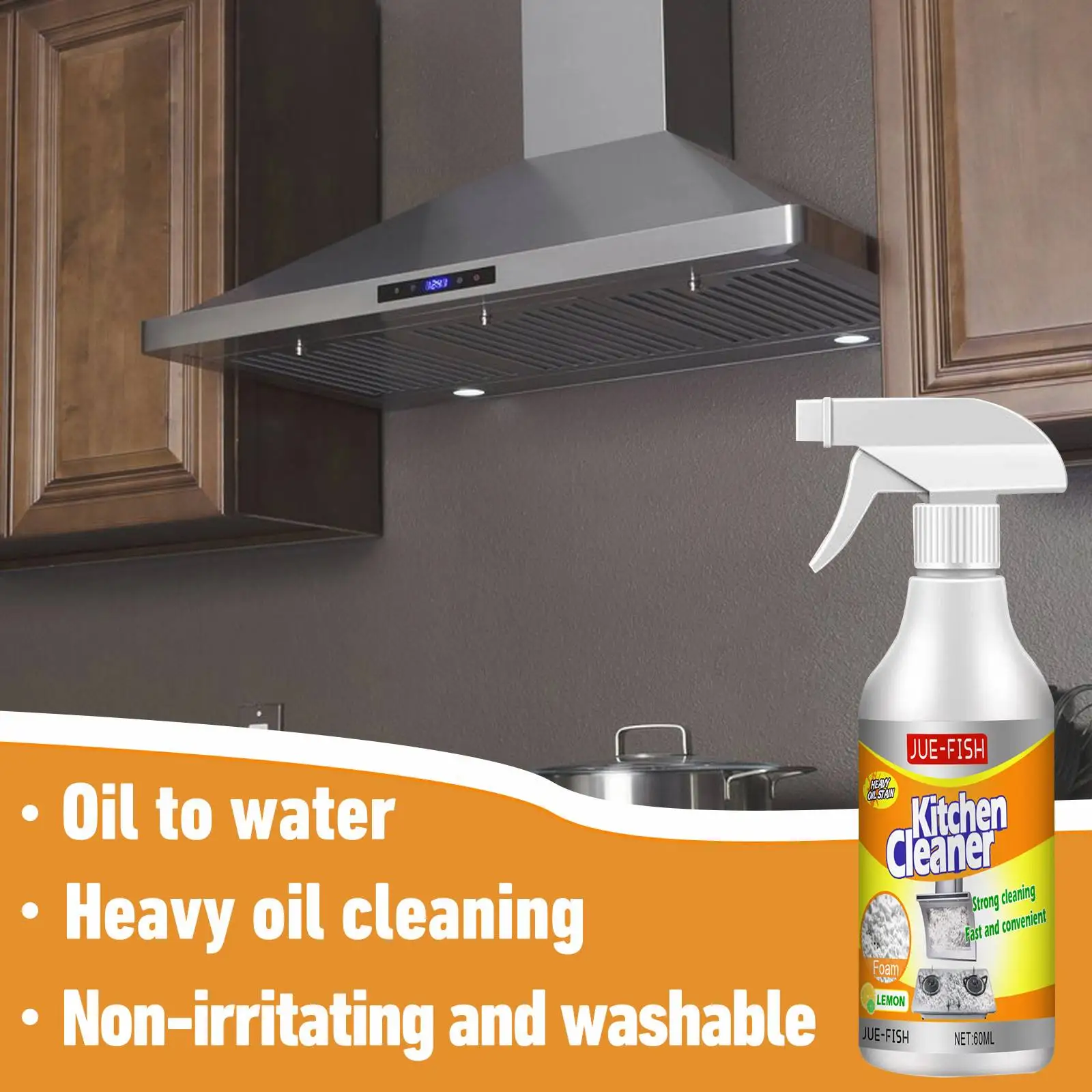 Jue Fish Household Kitchen Foam Cleaner Range Hood Oil Stain Net Weight Oil Stain Foam Cleaner Spray