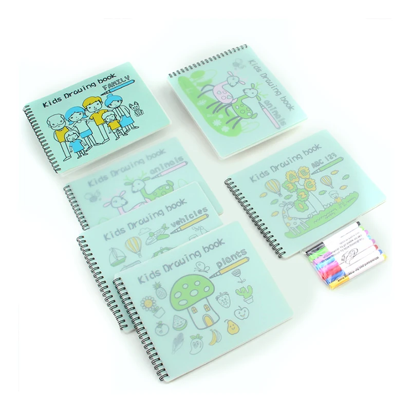 Educational Toy Erasable Coloring Doodle Book Cartoon Children Silicone Drawing Books Magic Drawing Painting Book For Kids