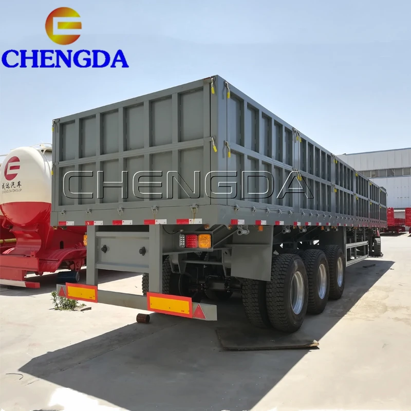 30 60 Ton Drop Side Wall Fence Semi Trailer Sidewall Dropside 3 Axle Cargo Transport Truck Trailer For Sale