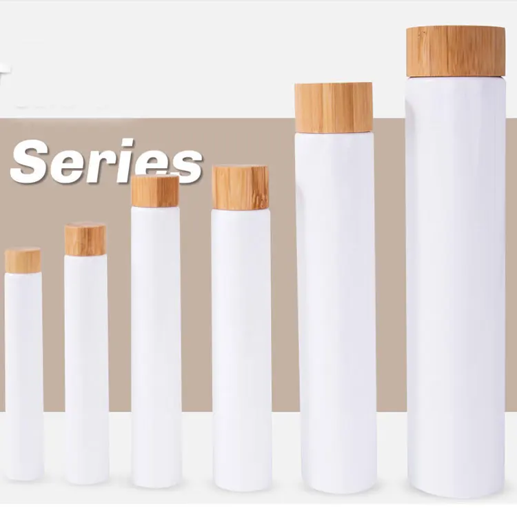 Luxury Transparent Bamboo Pump Empty Shampoo Shower Bottles For Body