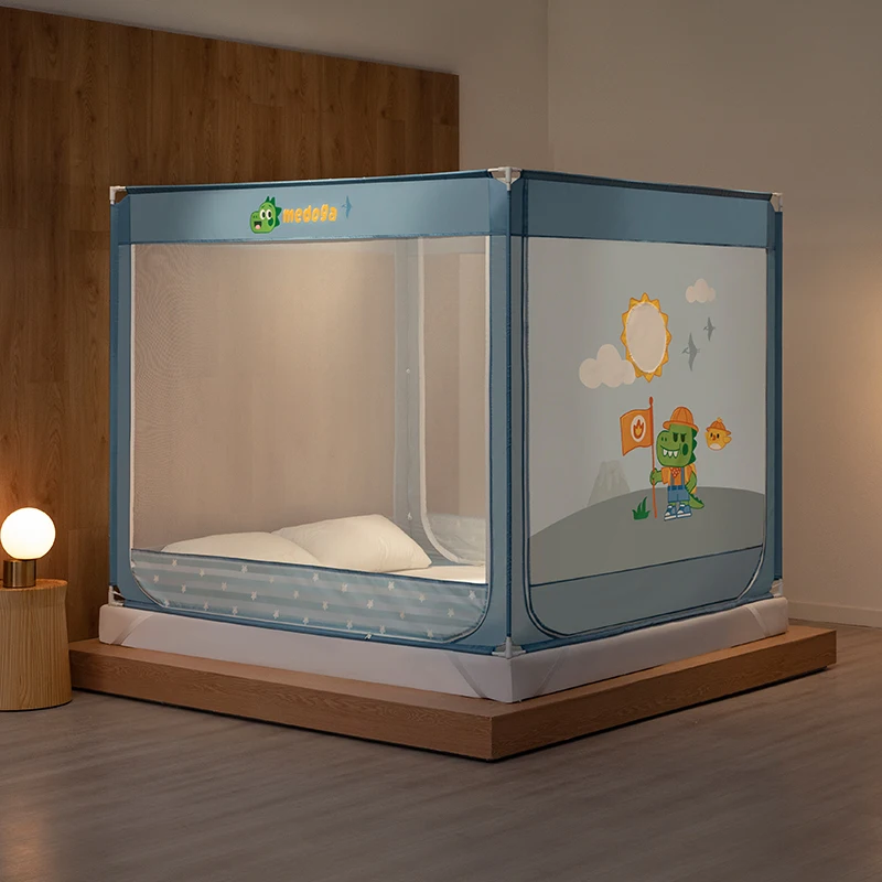 Factory Directly Sale Bed Net Kids Indoor Playground Children Bed Canopy Playhouse Metal Supports