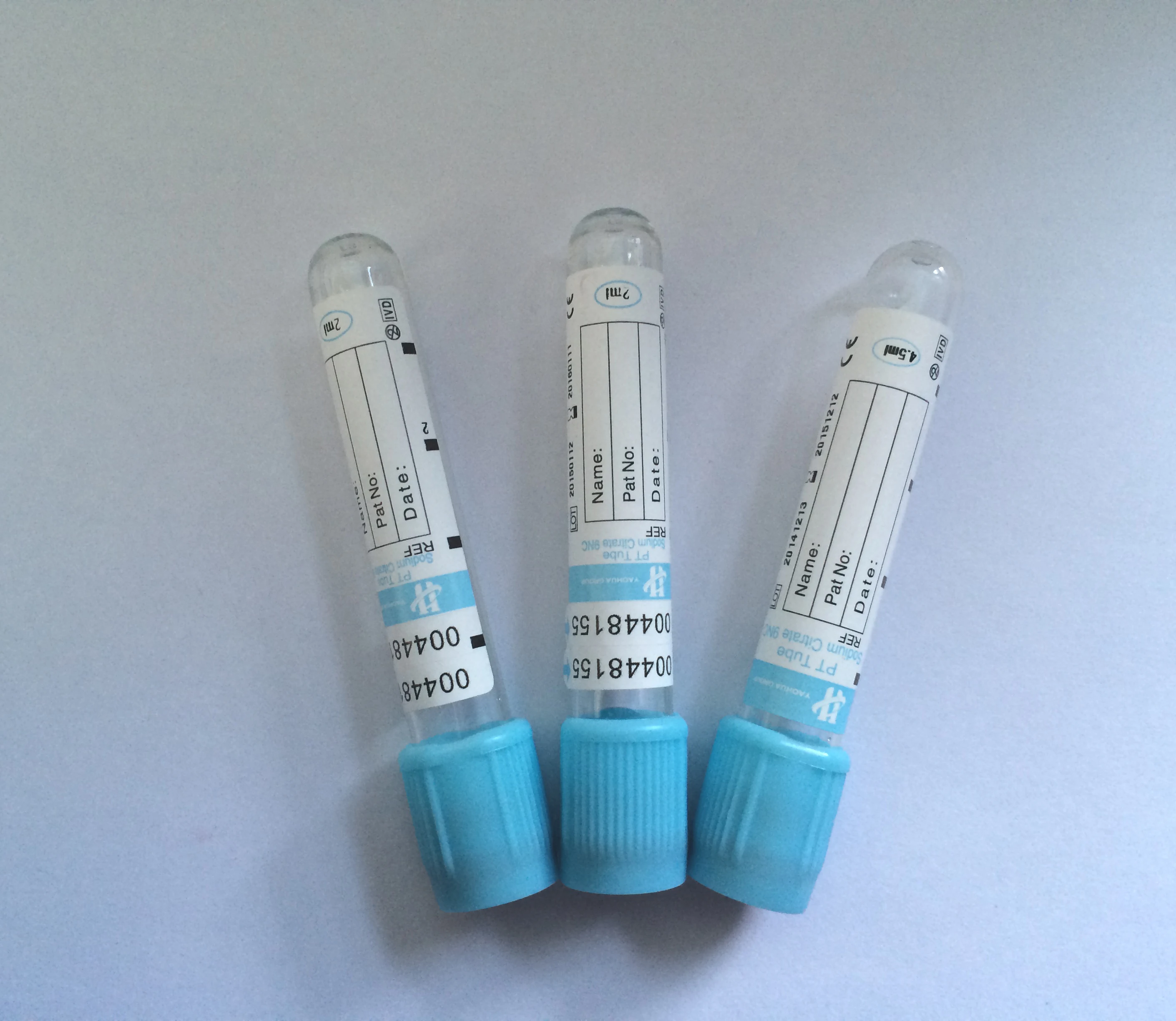
3.2% sodium citrate vacuum blood collection tube with CE and ISO13485 PT tube 