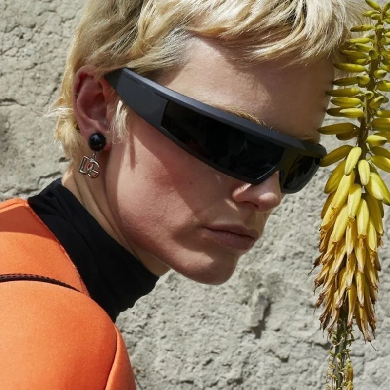 UNOC Riding Driving Sun Glasses Mirrored Outdoor Sports Cycling Sunglasses Y2K Tech Trend Fashion Sunglasses Menand Women