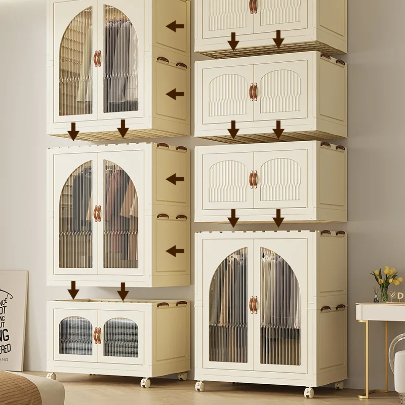 China Gold Supplier Multilayer Multi-size White Wardrobe Room Foldable Plastic Baby Clothes Storage Cabinet For Clothes