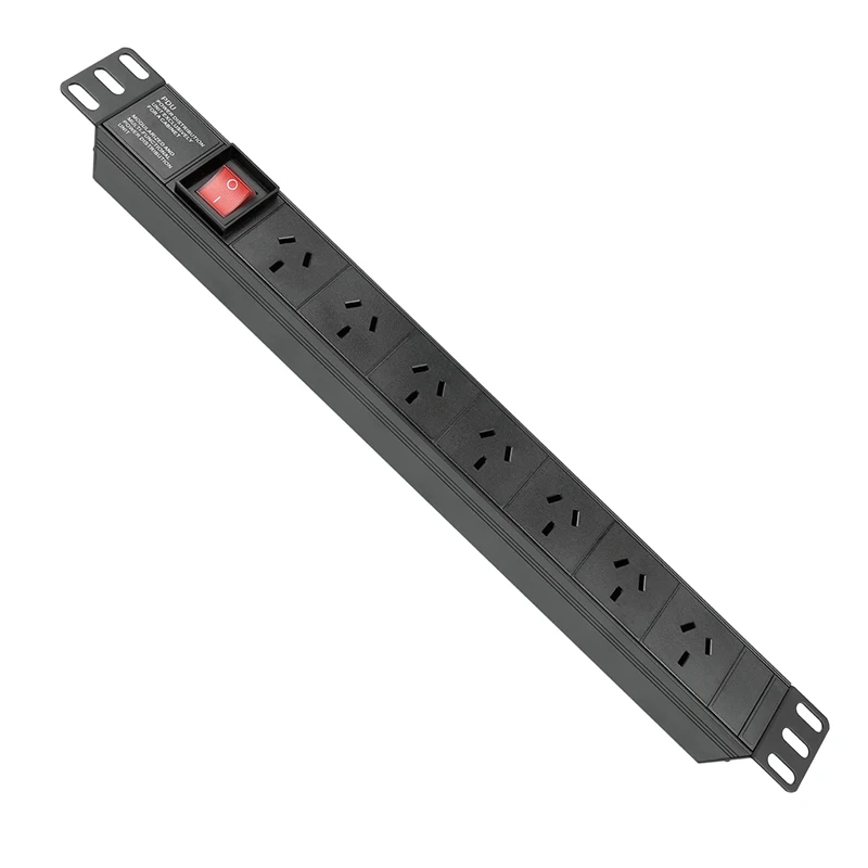 Extension power PDU, double switch, French standard, 8 outlets, 1U, tape for sockets