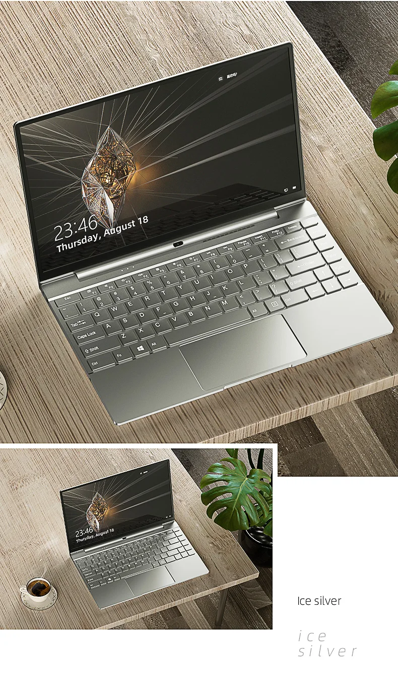 Customized Wholesale 14 inch Intel Celeron Ram 8GB DDR3 DDR4 SSD 128GB Chinese Portable Laptop Study Win10 Notebook Computer