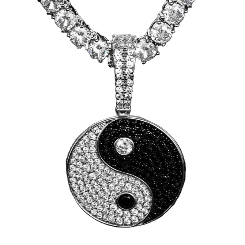 Hip hop pendant yin yang necklace tai ji pendant friendship necklace